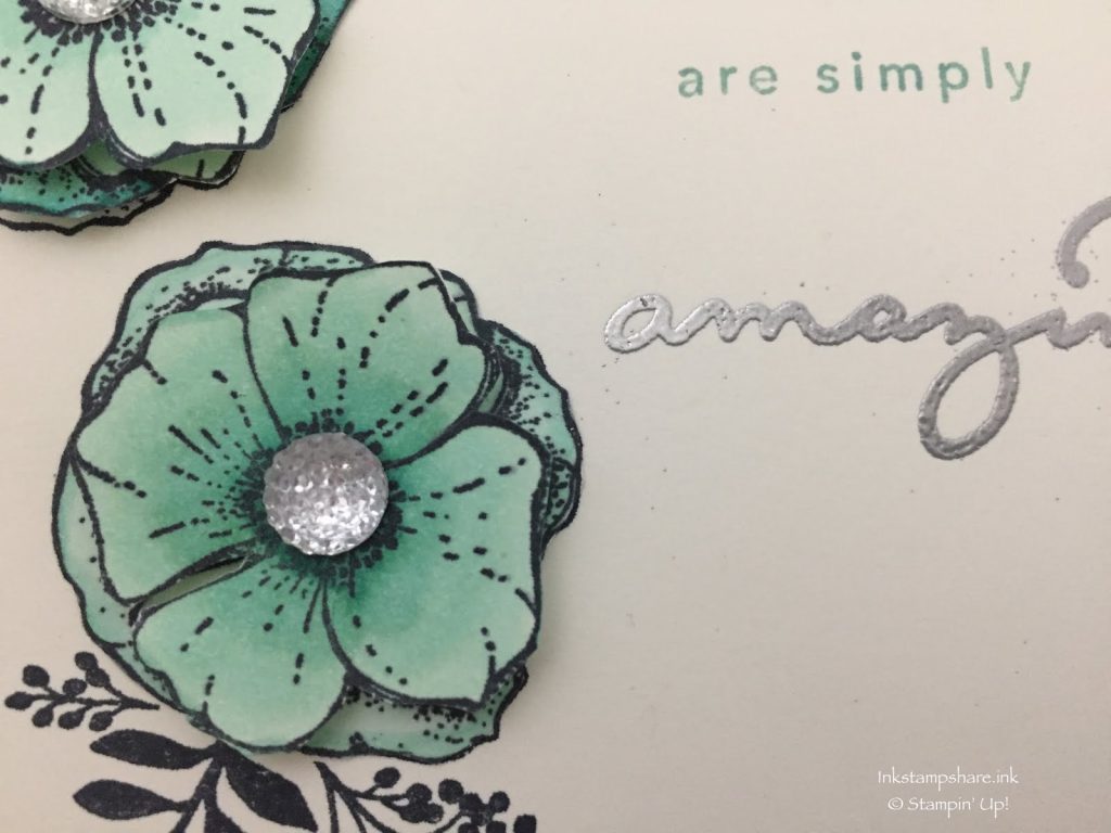 Flower from Amazing You stamp set with Clear Faceted Gem