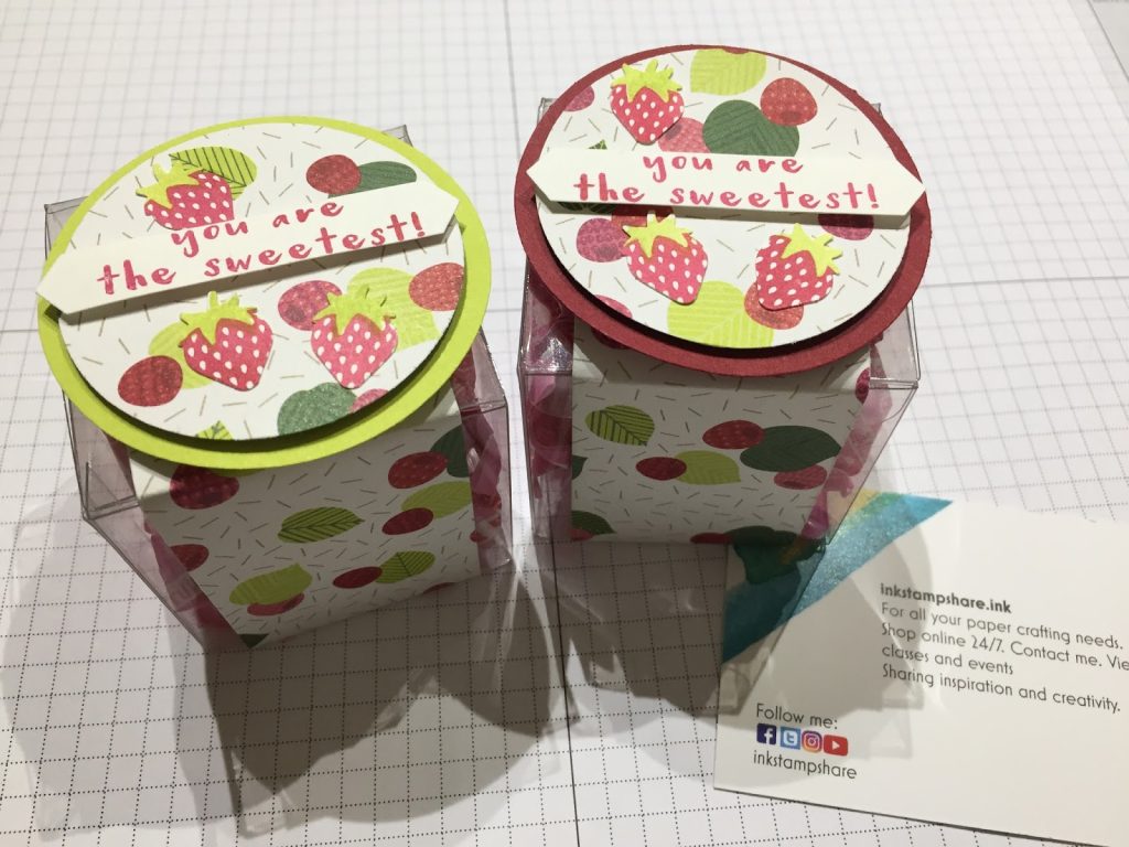 Table Favours using the Tutti Fruitti Papers and Fruit Basket Stamps