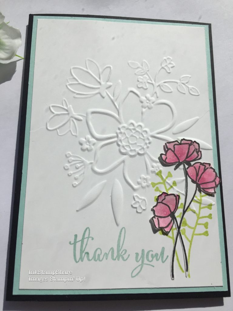 Thank You card, Lovely Floral Embossing Folder