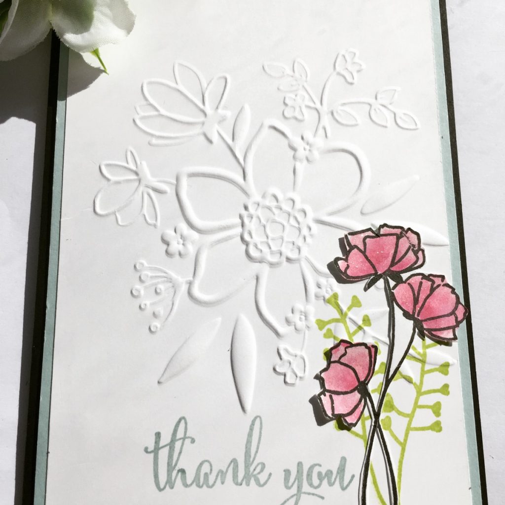 Lovely Floral Embossing Folder and Love What You Do stamps