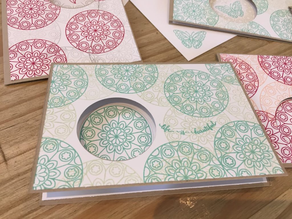 Cards with Painted Glass stamps at Coffee and Cards