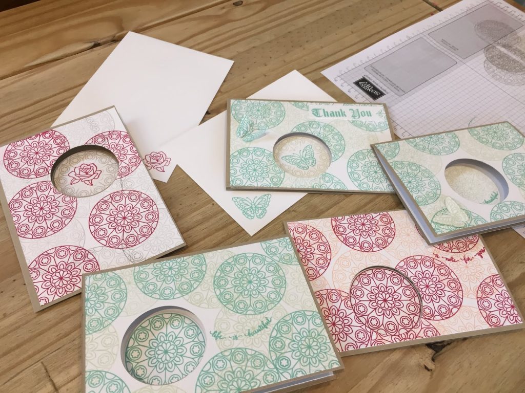 Cards with Painted Glass stamps at Coffee and Cards