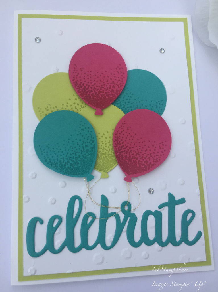 Celebration Card with Balloon stamps and punch