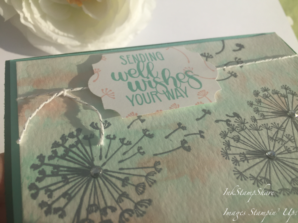 Dandelion Wishes, Water colour, Silver Embossing, Stampin Up, Inspire Create Stamping Colour Challenge