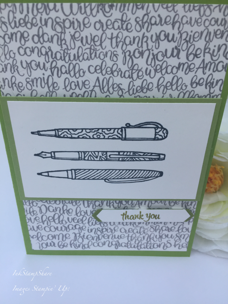 Teacher Thank You Card, Handwritten stamp, Crafting Forever Pens stamp