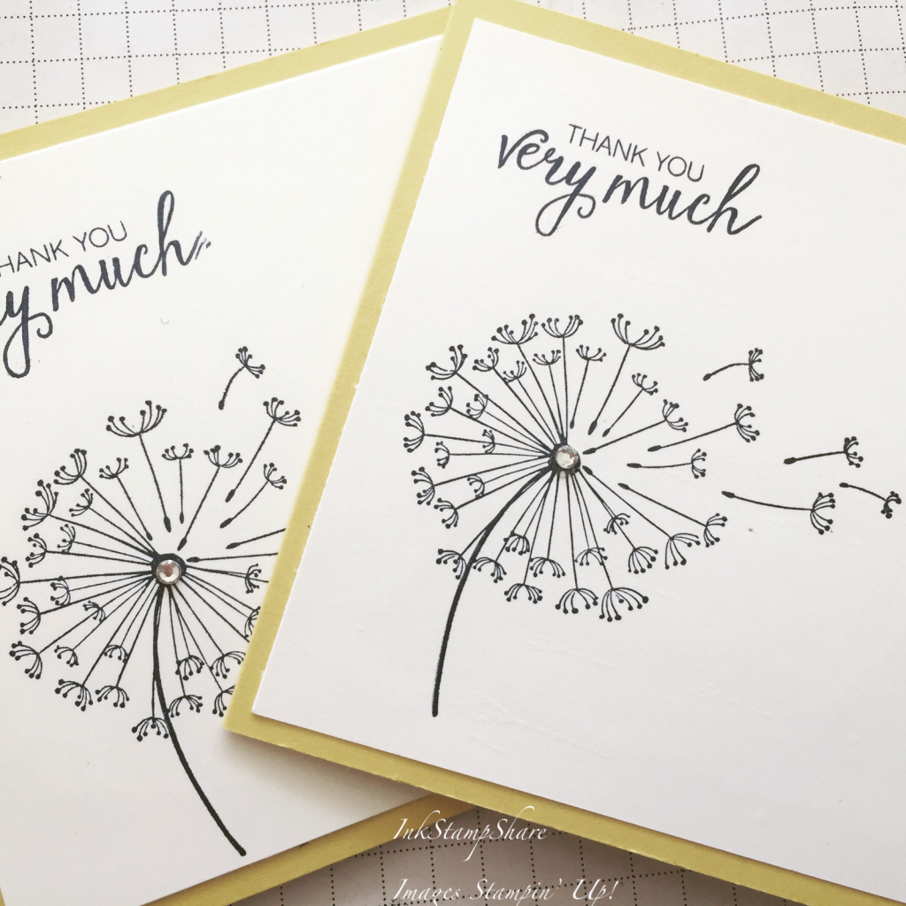 Thank You Cards using Dandelion Wishes stamp set