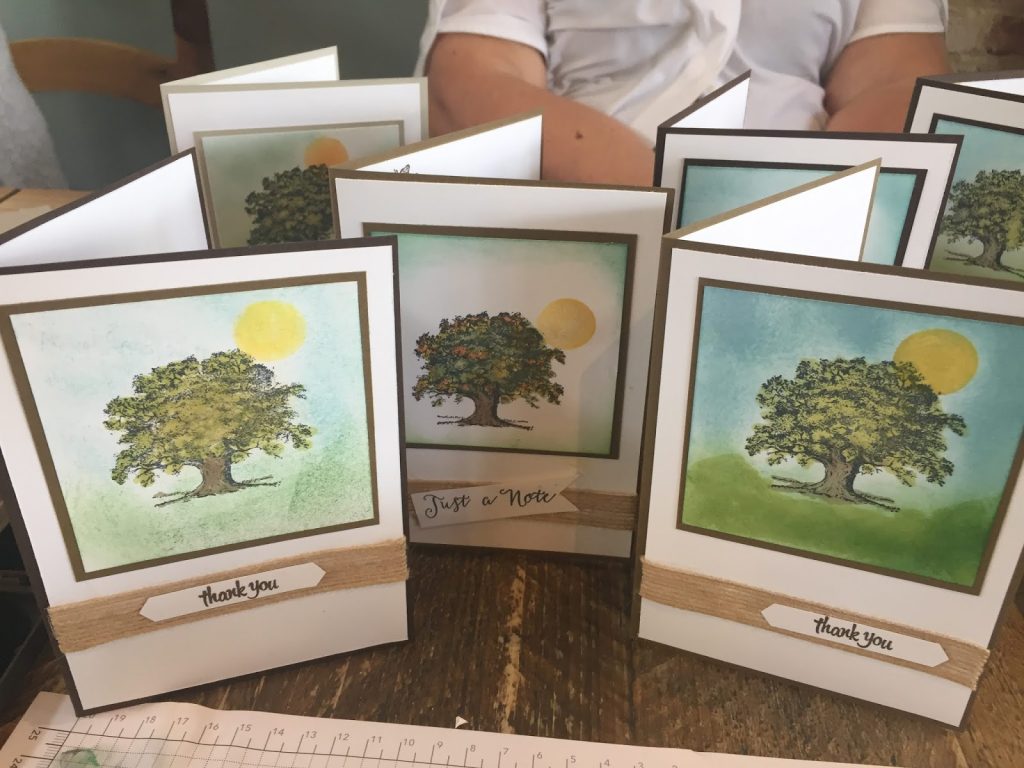 Lovely As A Tree cards. Thank you cards at Coffee and Cards. Stampin Up