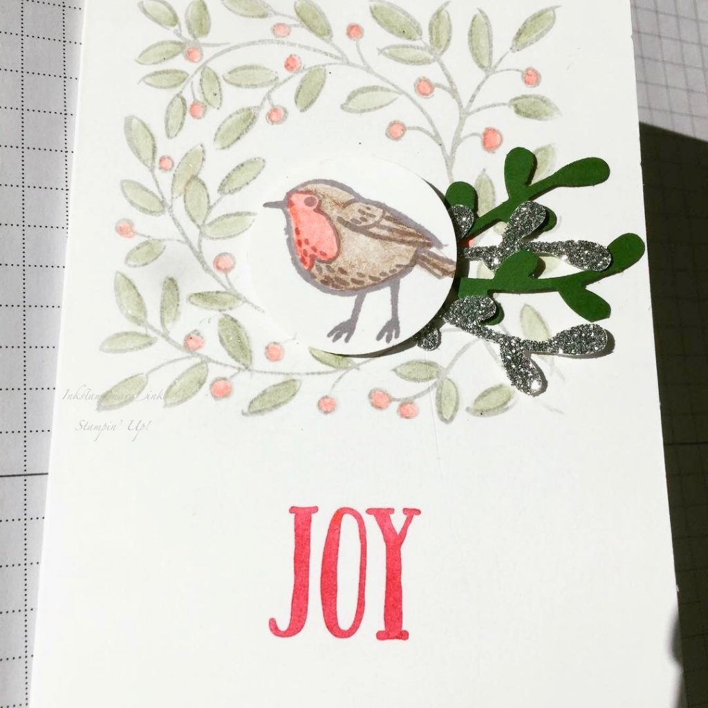 Christmas Card using Feather And Frost Stamps. Hand made card, Robin Card, Stampin Up