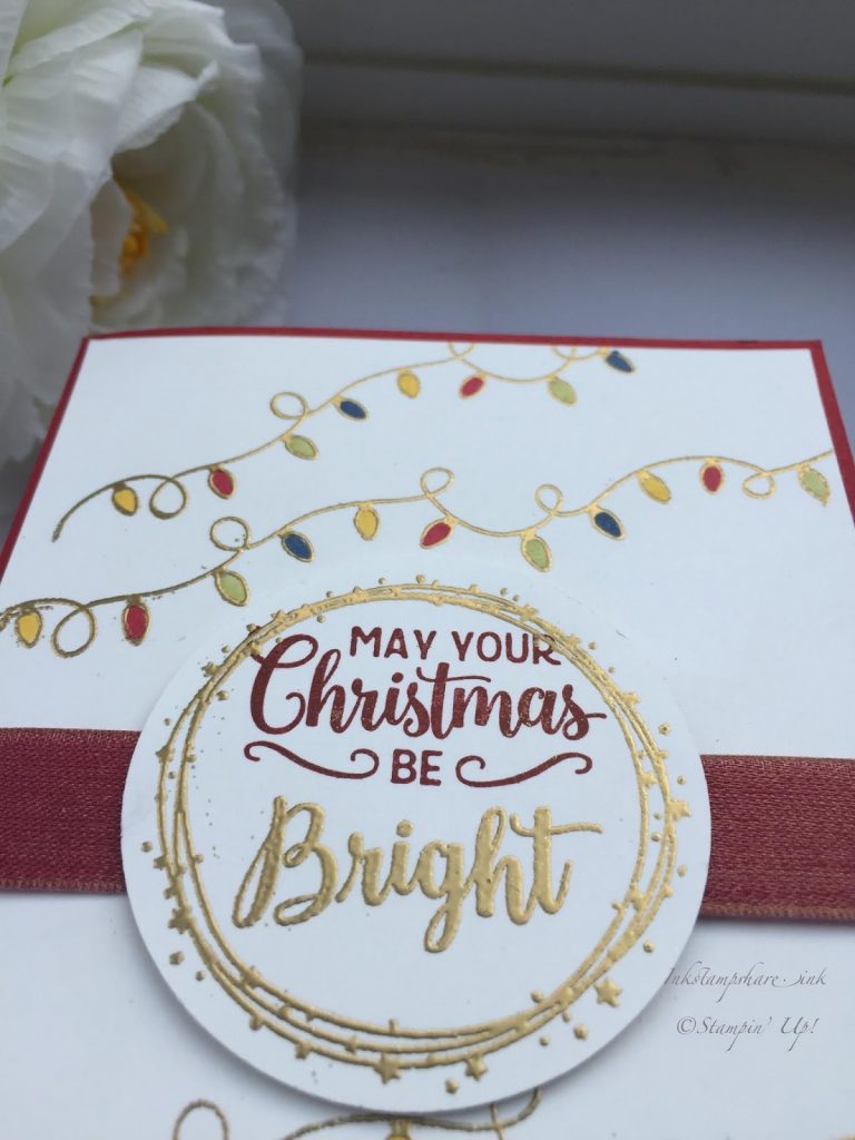 Making Christmas Bright Christmas card with gold embossing.