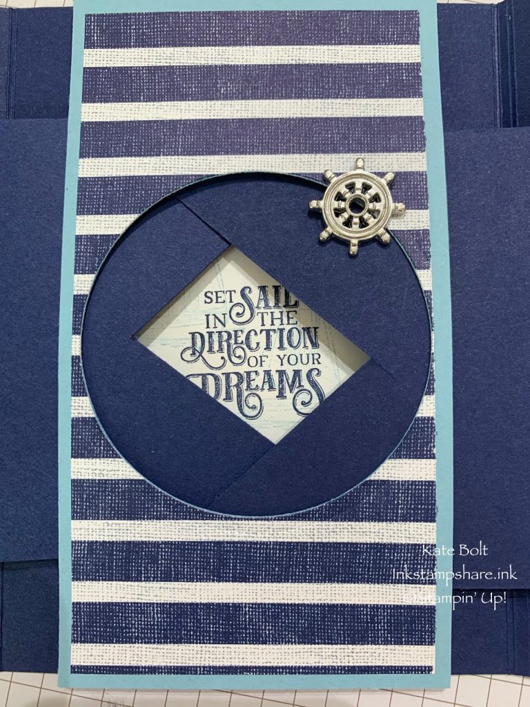 A gate fold shutter card using teh Sail Away Suite from Stampin Up