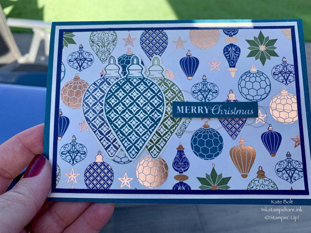 Christmas card made using the Brightly Gleaming Speciality Designer Series Papers from Stampin' Up!. 