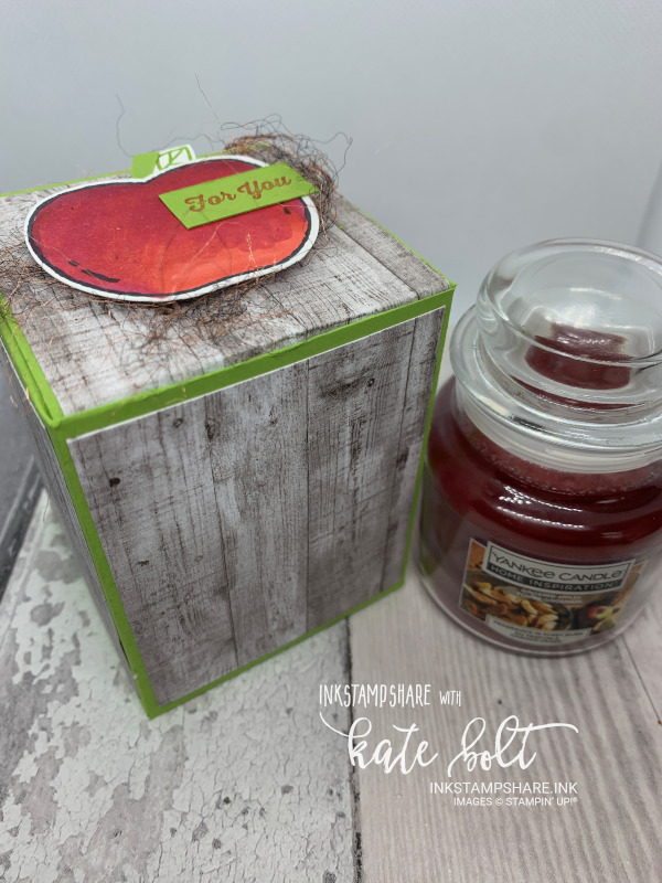 Pumpkin and Apple Yankee candle boxes Stampin Up with You Tube tutorial.