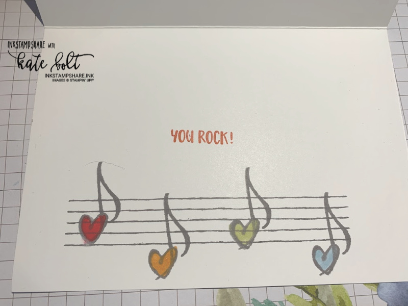 Music From The Heart Birthday Card. Birthday card with musical notes and  hearts in a rainbow!