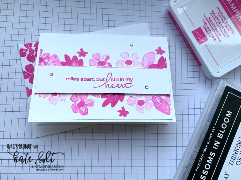 Simple card using the new 2020 Stampin Up In colours and #simple stamping with Blossoms In Bloom. Magenta Madness