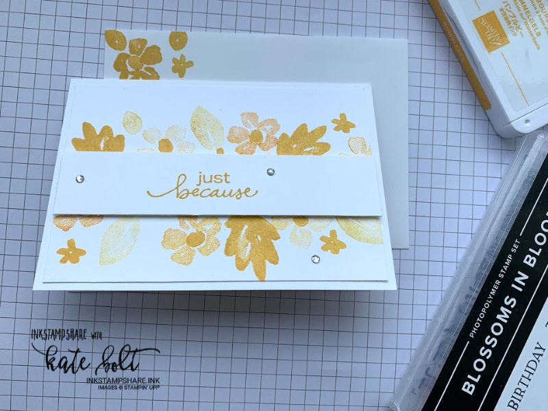 Simple card using the new 2020 Stampin Up In colours and #simple stamping with Blossoms In Bloom. Bumblebee