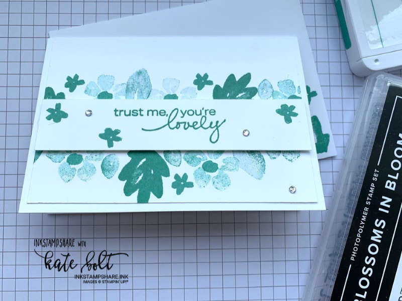 Simple card using the new 2020 Stampin Up In colours and #simple stamping with Blossoms In Bloom. Just Jade