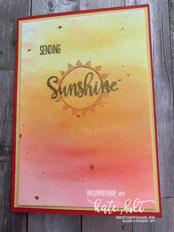 Sending Sunshine - Watercolour Card. Sending Sunshine watercolour card using the Box Of Sunshine stamps