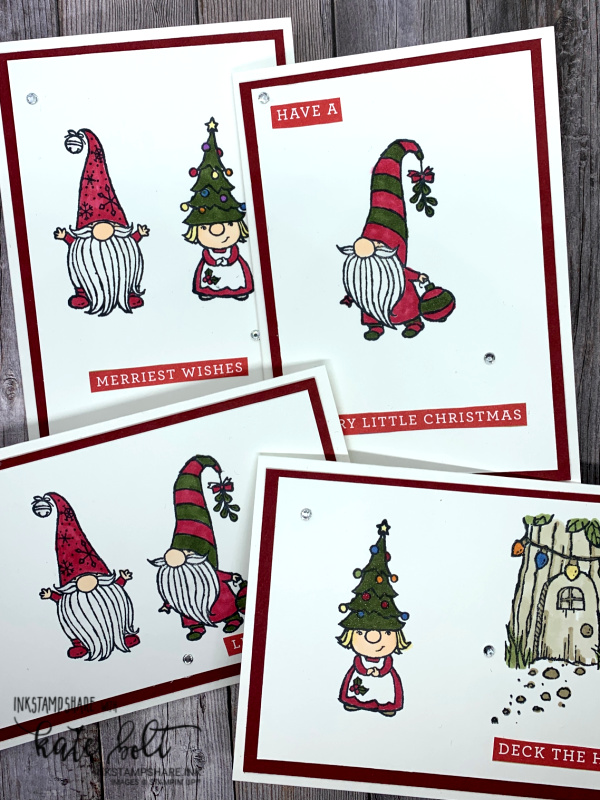 Cute Christmas gnomes! Fun, quick, easy Christmas cards using the Gnome For The Holidays! stamp set