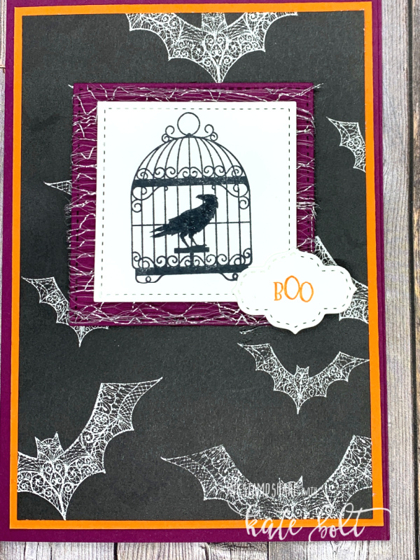 BOO Ghoulish Goodies Halloween card made using the Ghoulish Goodies stamps and  the Magic In This Night Designer Series Papers.