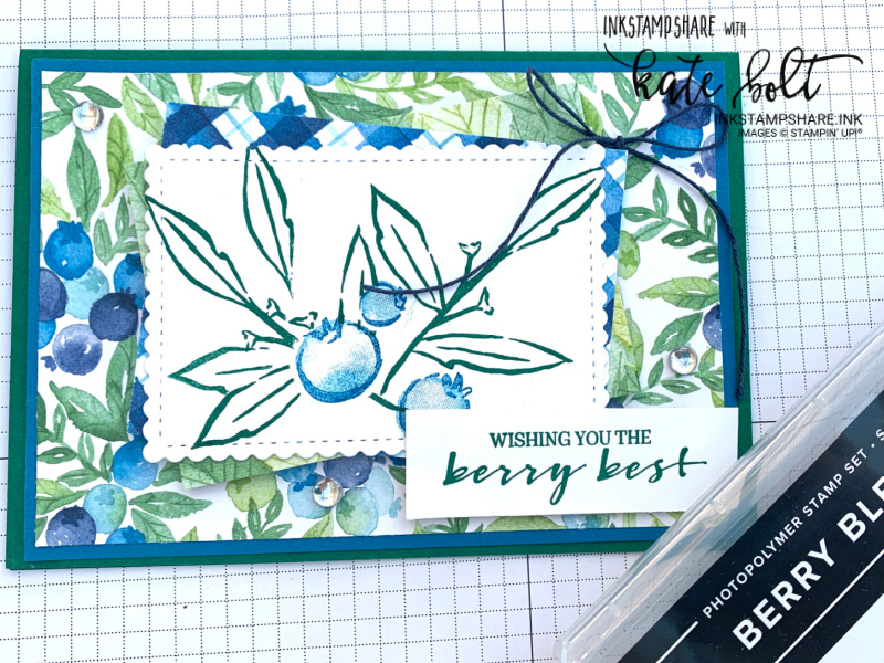 Berry Delightful papers and  the Berry Blessoings stamps from Saleabration are used in this card. A sneak peek from Saleabration for the Stampers Showcase Blog Hop