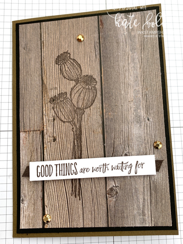 Good things are worth waiting for card for the Positive Inkers Blog Hop using the Enjoy The Moment stamp set from the upcoming new catalogue. Card with seedhead images.