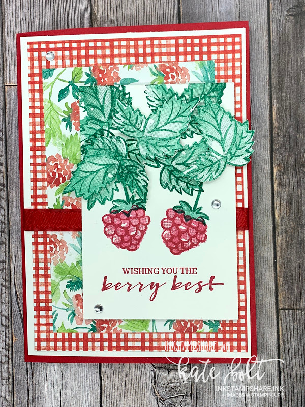 Berry Blessings birthday card, using the berry Blessings Bundle free from Saleabration. For Saleabration Sunday series on my YouTube channel