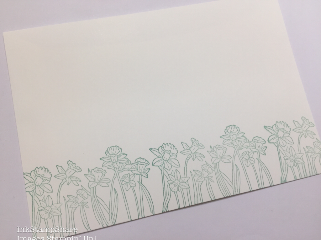 Daffodils from You're inspiring stamped on envelope.