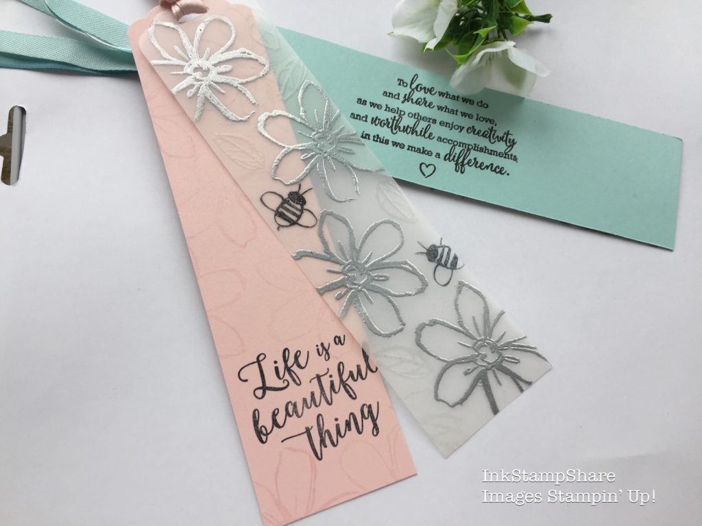 Book marks made using Stampin Up products
