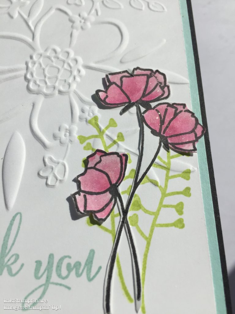 Thank You card, Lovely Floral Embossing Folder