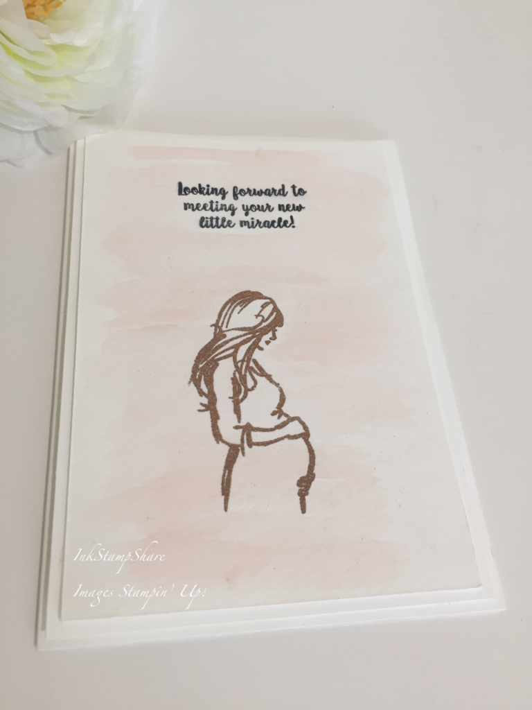 Looking forward to meeting your little miracle card - wonderful moments Stampin Up Pregnant lady 