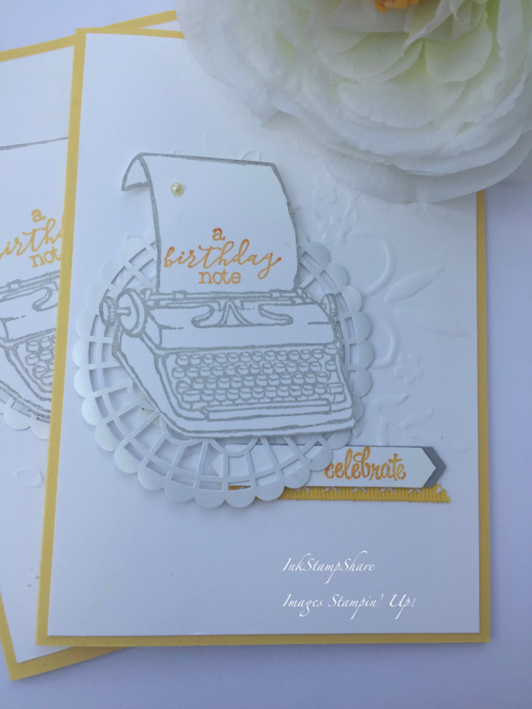 Birthday card with P.S. You're the best and Lovely Floral Embossing Folder