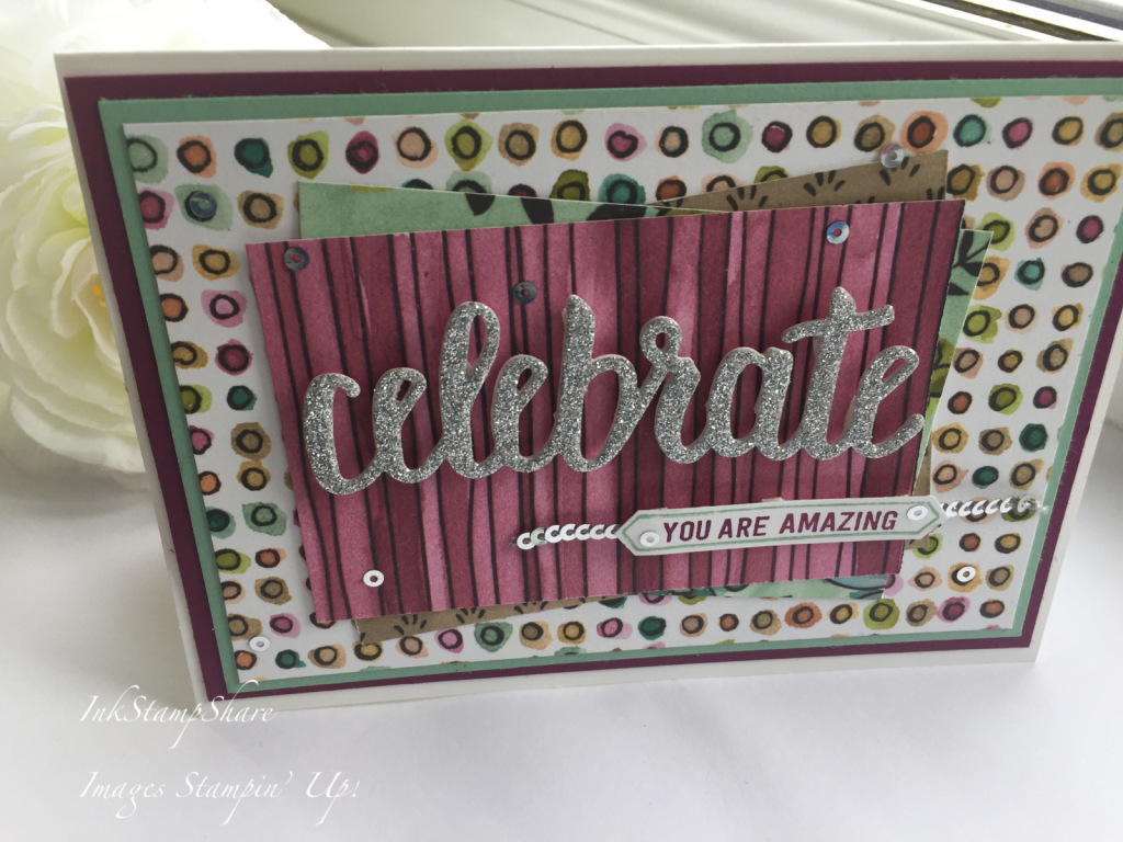 Celebrate You card, hand made congratulations card. Stampin Up