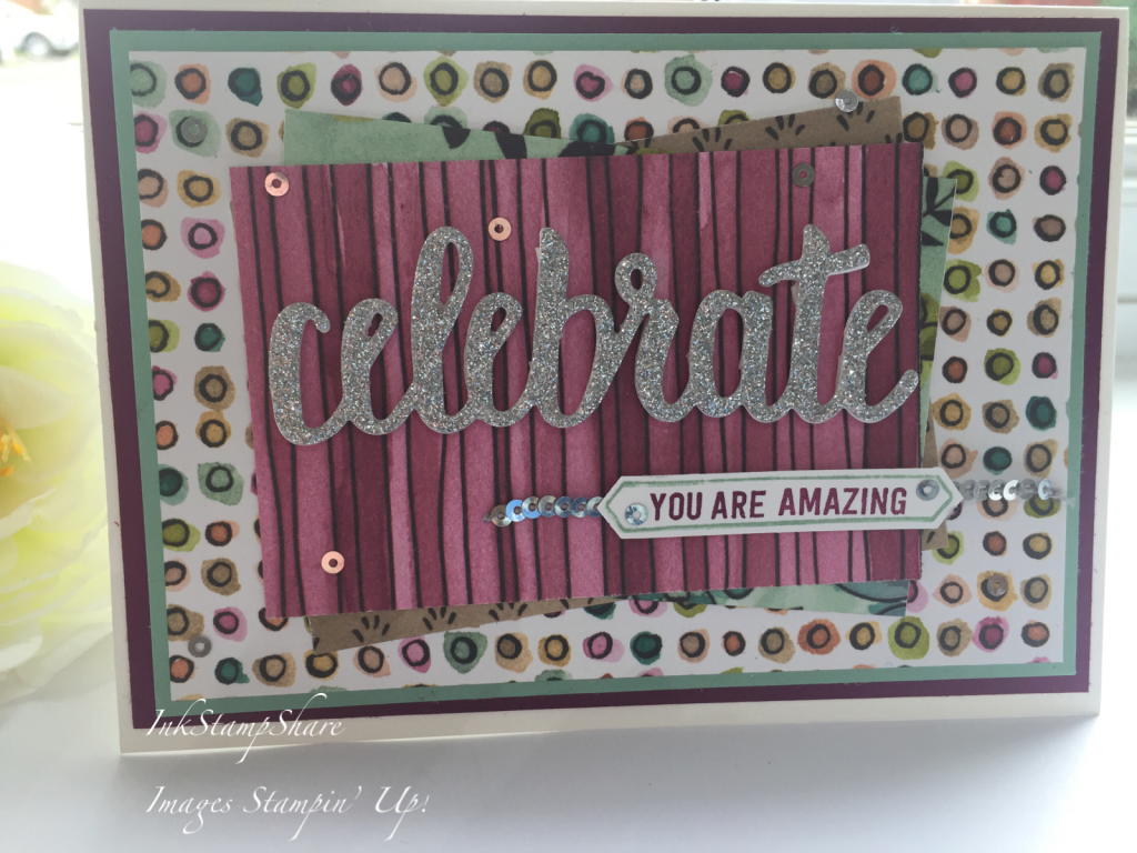 Celebrate You card, hand made congratulations card. Stampin Up