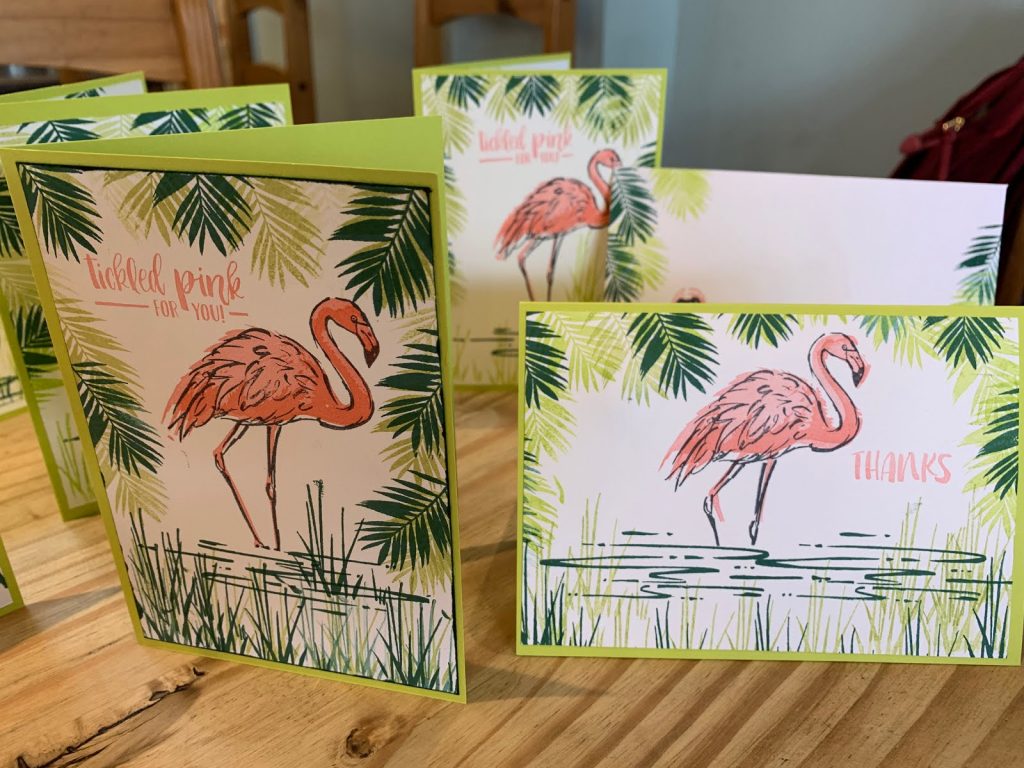 Fabulous Flamingo cards at Coffee and Cards Stampin Up