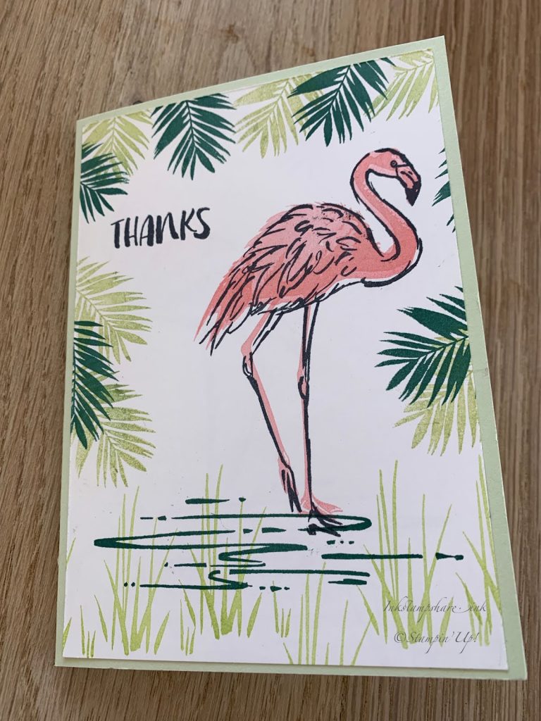 Fabulous Flamingo card Stampin Up