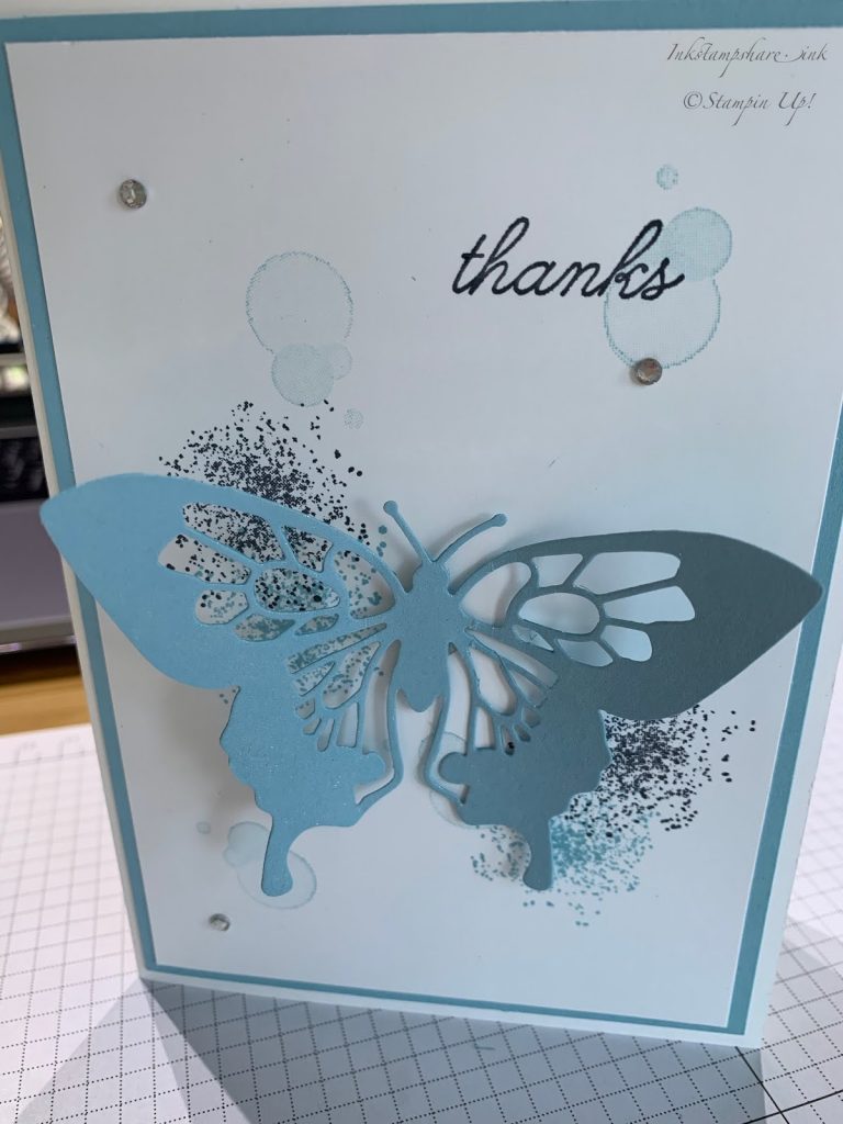 Butterfly Beauty Dies and Beauty Abounds stamps thank you card. Blog Hop