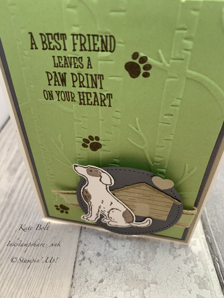 Happy Tails card. Dog Card, Stampin' Up!. Card made using Dog stamps and punch