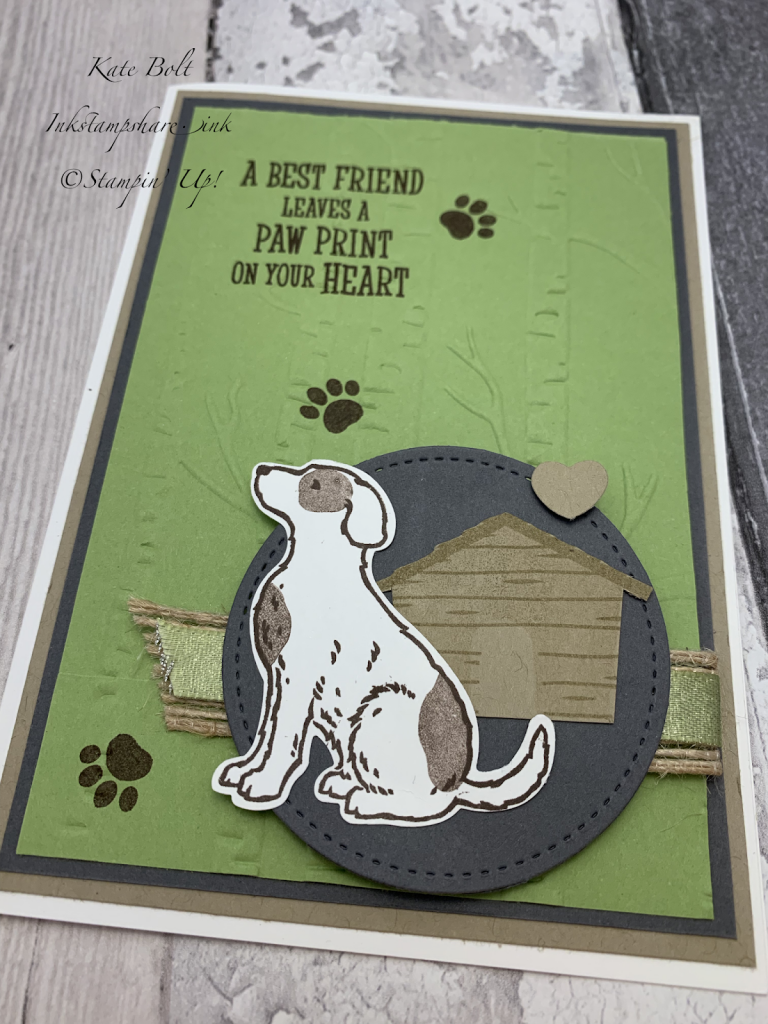 Happy Tails card. Dog Card, Stampin' Up!. Card made using Dog stamps and punch