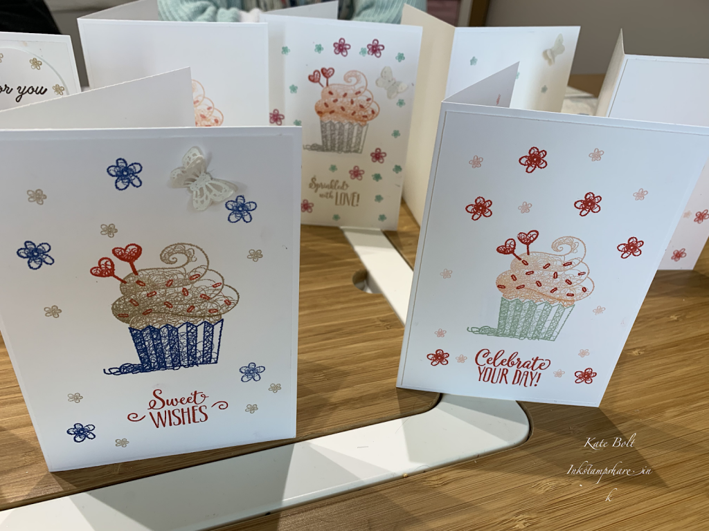 Birthday card using Hello Cupcake stamp set. Celebrate Your Day. Coffee and Cards.