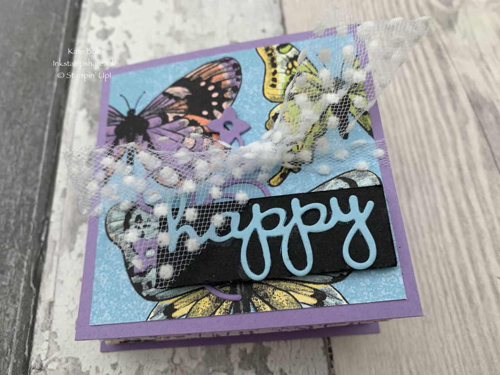 Fun folded, easy mini album using Butterfly Papers from Saleabration