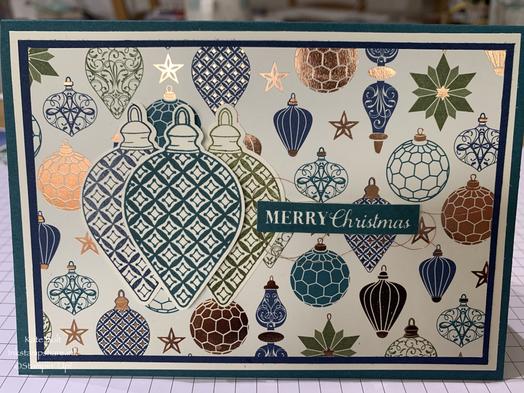 Christmas card made using the Brightly Gleaming Speciality Designer Series Papers from Stampin' Up!. 