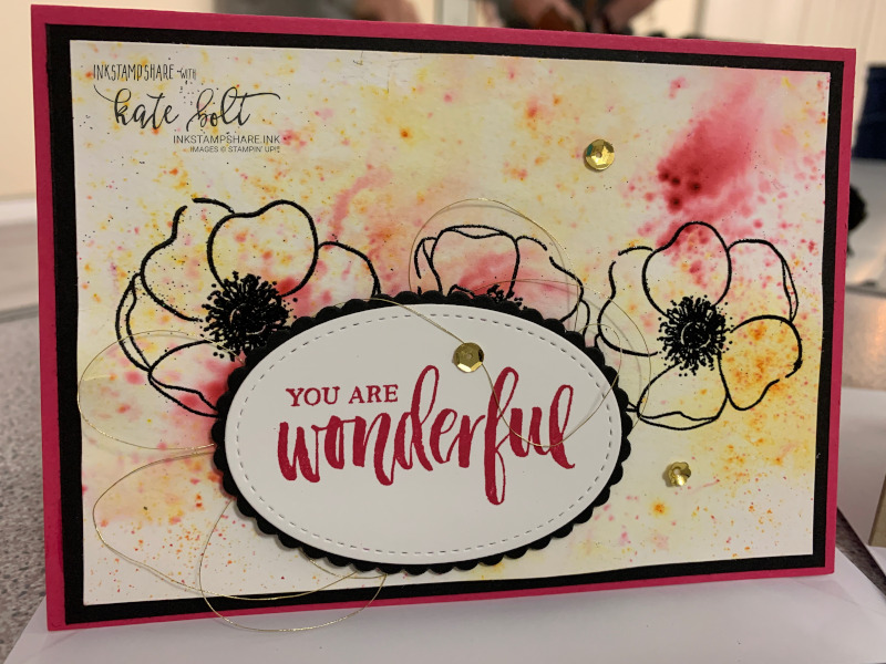 Ink. Stamp. Share Blog Hop. Using the Painted Poppies & Pigment Sprinkles to create a beautiful watercolour background for your card.