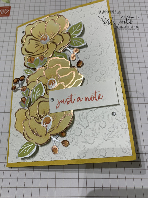 Spread some handmade happiness with the Flowering Foils papers coloured with Stampin' Blends to create a beautiful hand made card to send out in the post