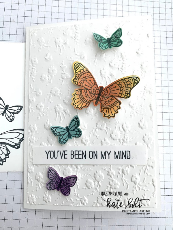 Butterfly Beauty - Catch my facebook live Coffee and  Cards replay showing you how I make this pretty butterfly card using Stampin' Up! products