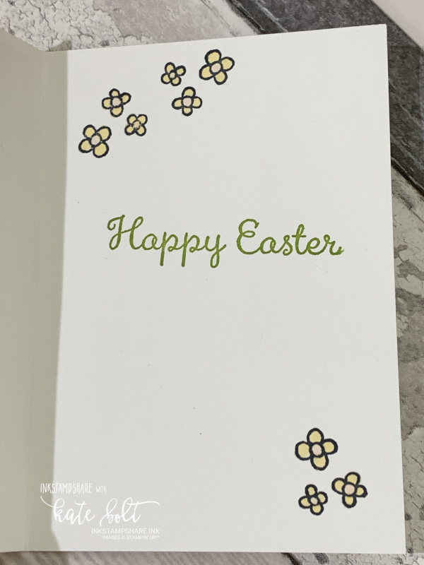 Easter chick card using the Welcome Easter stamp set from Stampin' Up! in Daffodil Delight and  Granny Apple Green. Catch the Facebook Live replay of Coffee and Cards.