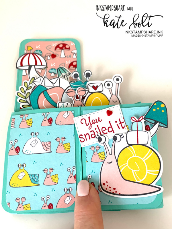 You Snailed It! Card in a box using the Snail Mail Suite Collection from the new Stampin Up catalogue with video tutorial.