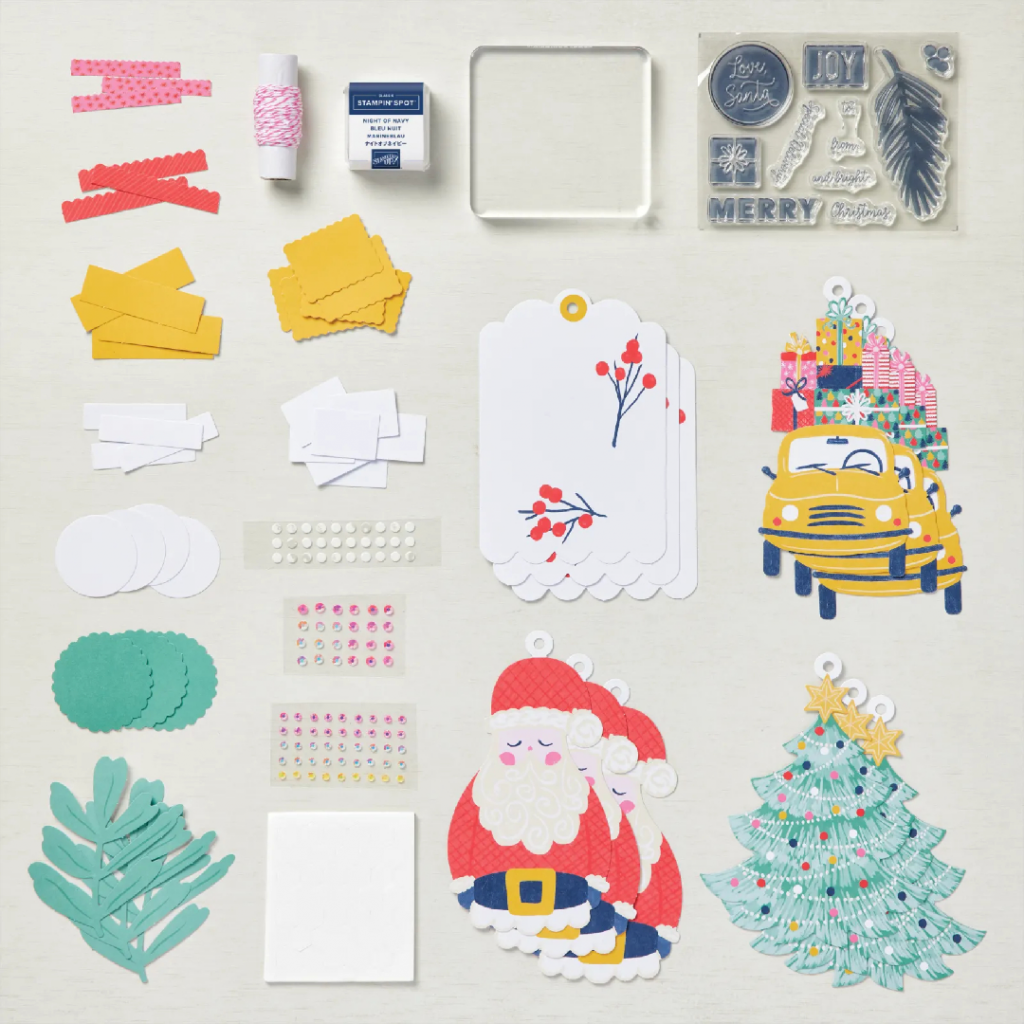 The Love Santa Kit. Oversized Christmas tags featuring cute Christmas images - Kit contents