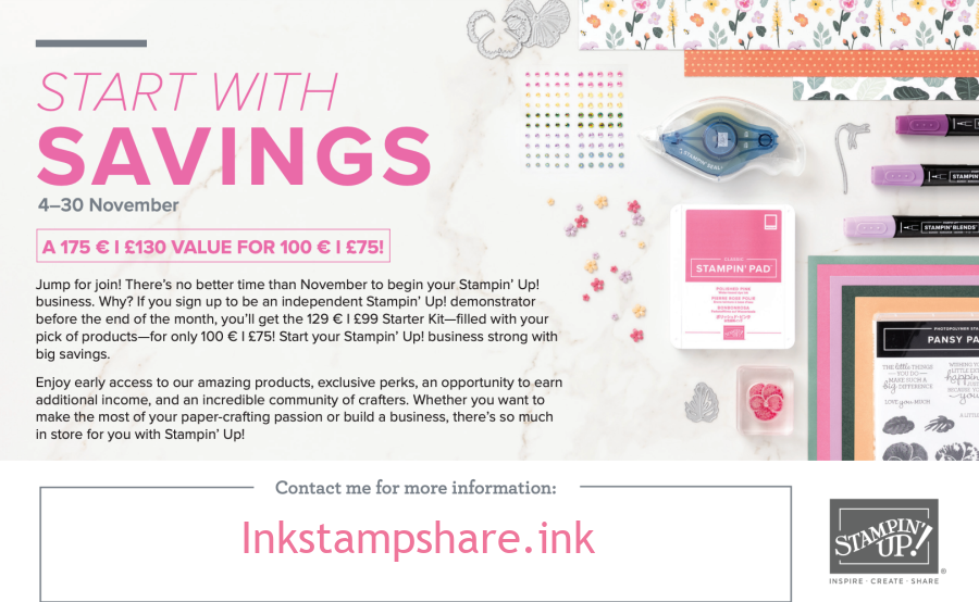 Start With Savings Joining Offer November 2021 for Stampin Up!