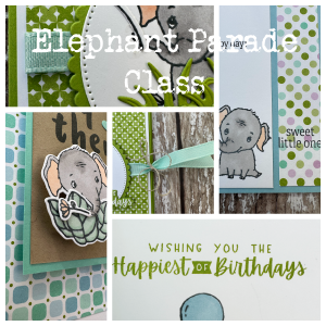 Card Classes In A Box by Kate Bolt Inkstampshare. Elephant Parade Stampin Up